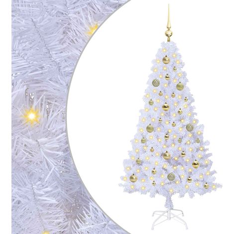Sapin de Noël artificiel avec 150 LED Blanc 150 cm PVC et Acier CFW673438 (1/5)