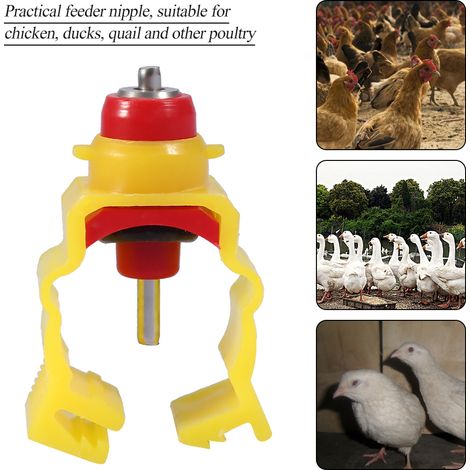 Lot de 20 tétines automatiques pour poulets, canards et autres volailles, distributeur d'eau pour tuyau de 20 mm. (1/5)