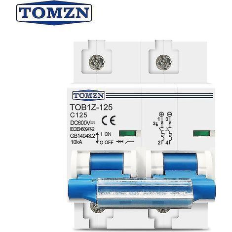 2-poliger 80A/100A/125A DC 600V-Leistungsschalter für PV-Anlagen, Kennlinie C-125 (1/5)