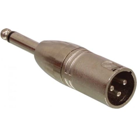 Adaptador XLR mono 3 pin macho - jack 6.35 macho  Gris