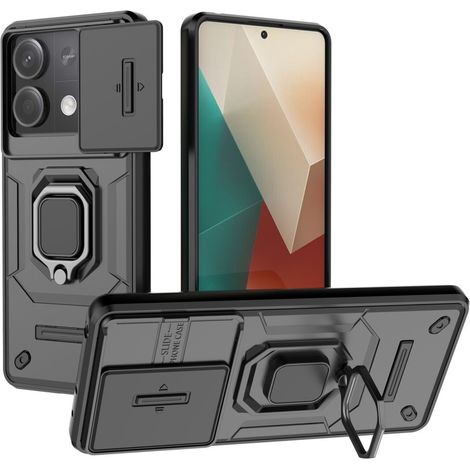 Étui avec béquille pour objectif de caméra Xiaomi Redmi Note 13 5G, noir (1/5)
