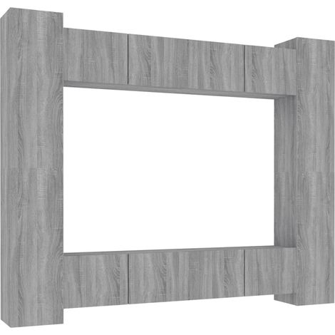 Maison Exclusive - 8-tlg. TV-Schrank-Set Grau Sonoma Holzwerkstof