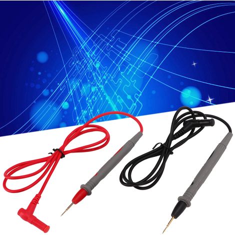 J.30026 Multimètre Type Sondes Universelles, Câble de Sonde Extra Fin de 1 mm, Fil 20 A, Câble de Sonde à Embout Banane de 4 mm, Rouge et Noir, 5 ensembles vendus par commande. (1/5)