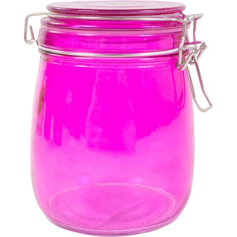 Drahtbügelglas 750ml Bügelverschluss Vorratsglas Einmachgläser Einweckglas Glas - pink
