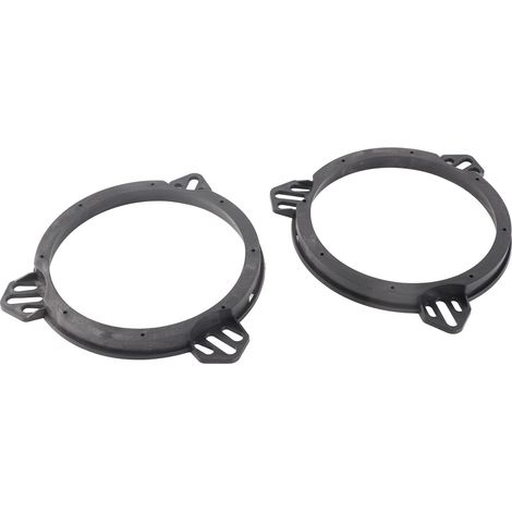 2 Supports Enceinte Adaptateur Rond 16,5cm Noir Remplacement Subaru Impreza Forester Anneaux Montage Portière (1/5)
