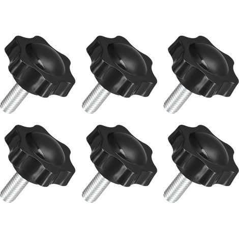 6Pcs Boutons Étoile M8 x 20mm, Bouton de Serrage Hexagonal en Plastique à Visser à la Main pour le Remplacement du Pied de Parasol (1/5)