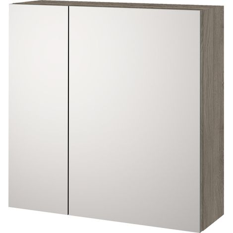 Specchio Contenitore 2 ante VANITY-S rovere cenere in melaminico e vetro e metallo (1/2)