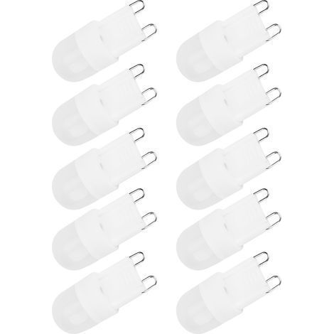 10 Stück 1,5-W-LED-Glühbirnen mit G9-Sockel, kleine BiPin-Sockelbirne für Kronleuchter, Innenbeleuchtung, 230 V