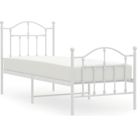 Maison Exclusive - Giroletto con Testiera e Pediera Metallo Bianco 75x190 cm (1/5)
