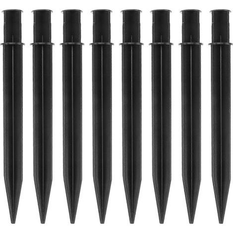Lot de 8 piquets de terre pour lampes de jardin, résistants à la corrosion, pour éclairage paysager.-21.00X2.00X2.00CM-Black (1/4)
