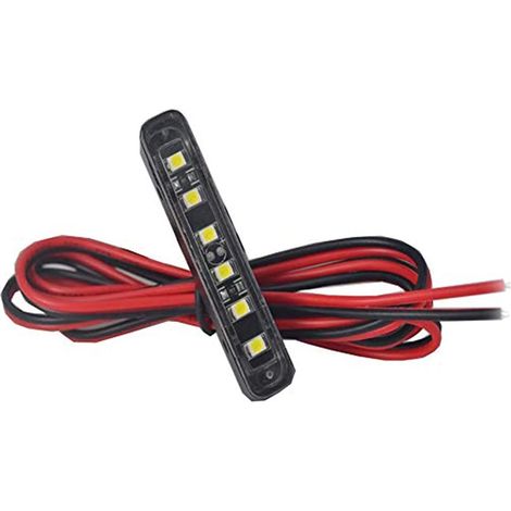 Barre lumineuse, 6 LED pour plaque d'immatriculation, éclairage d'appoint, feu arrière ou de freinage pour véhicule, moto, vélo (1/5)