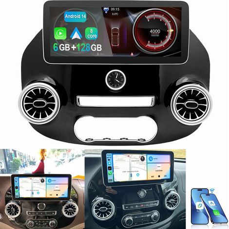 Autoradio Android 14 6+128 Go pour Mercedes Vito W447 2014-2020 4G LTE 6+128G