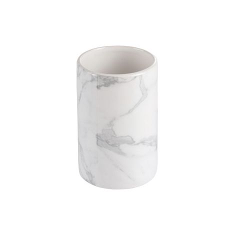 Tasse de salle de bain MARBRE, 7,2 x 11 cm, céramique avec impression marbrée. (1/3)