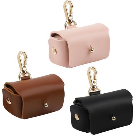 Boîte de présentation de bijoux en cuir 3 pièces, boîte de présentation de bagues de couple avec boucle suspendue, noir marron rose (1/3)