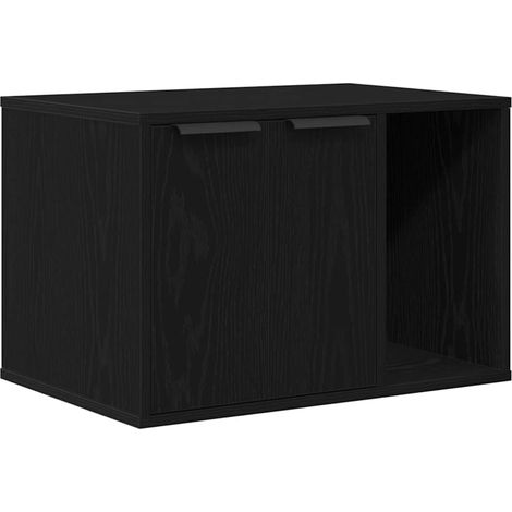 Caja de arena para gatos de roble negro, 60 x 40 x 40 cm, madera de ingeniería vidaXL