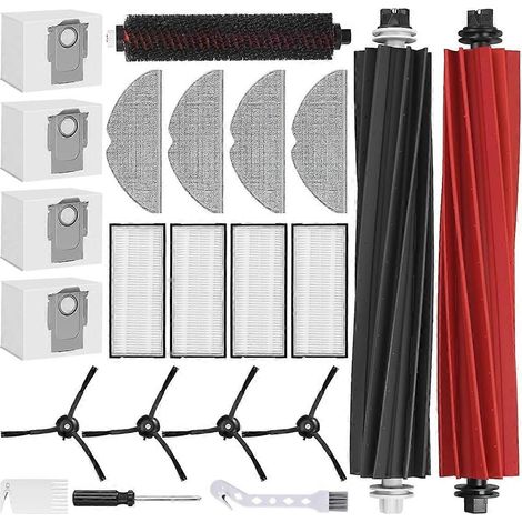 Pour aspirateur robot Roborock, double brosse latérale principale, filtre HEPA et lingettes de nettoyage