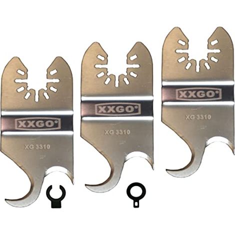 3 Pcs Multi Tool Saw Blades Oscillating Knife Blade for Cutting Roofing Asphalt Shingles PVC Floor Carpet Cardboard Fit Milwukee Rockwell Bosch Dremel Ryobi Ridgid XG3310 - (1/5)