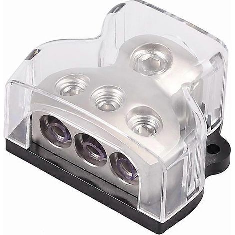 Bloc de distribution d'alimentation à 3 voies : entrée 1x0 AWG, sortie 3x4 AWG pour répartiteur audio de voiture (1/5)