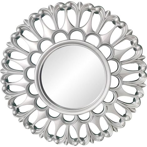 Miroir Murale Rond - Cadre Vintage 25 cm - Pour Salle De Bain, Salon, Chambre, Couloir - 1 Pièce (1/5)