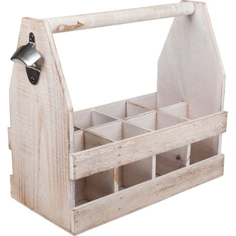 Botellero de madera marrón 37x19x33 (1/5)