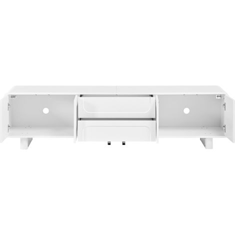 Mobile TV moderno bianco 180 x 40 x 46 cm in MDF e pannello truciolare con ante e cassetti (1/5)