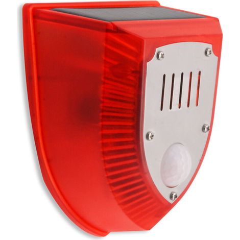 Alarme sonore solaire détecteur de mouvement alarme d'avertissement extérieur 120db son de sécurité flash éclairage étanche à la pluie mode jour et nuit pour maison villa cour ferme salle de stockage