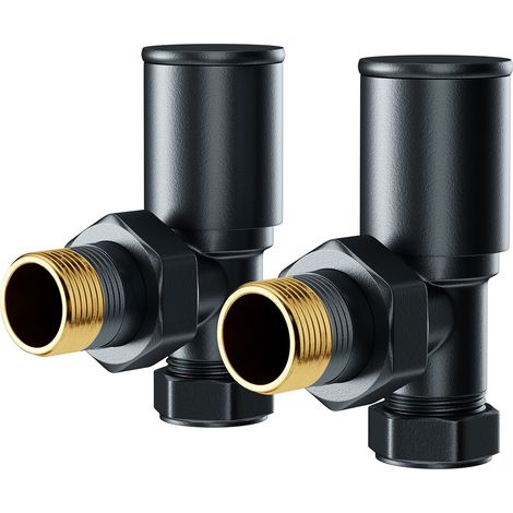 Wholesale Domestic Dias Anthracite Round Angled Radiator Valves (1/5)