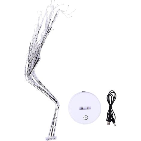 Guirlande lumineuse LED pour bonsaï, fil de cuivre argenté flexible et pliable, guirlande clignotante, prise USB, veilleuse, lampe de table décorative, blanc chaud (1/4)