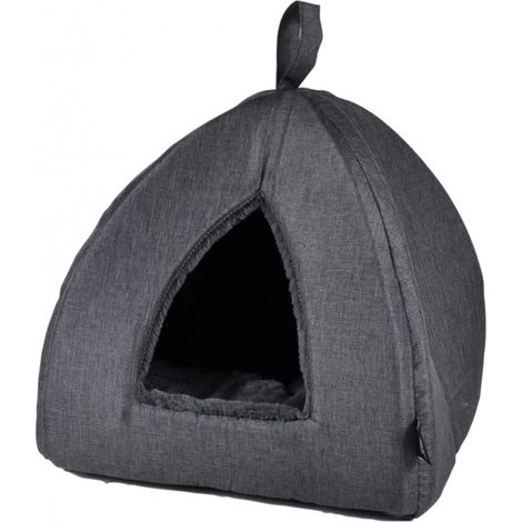 Tente pour animaux avec coussin amovible et réversible - Gris - L 35 x l 35 x H 38 cm - Gamme Newton - Livraison gratuite (1/5)