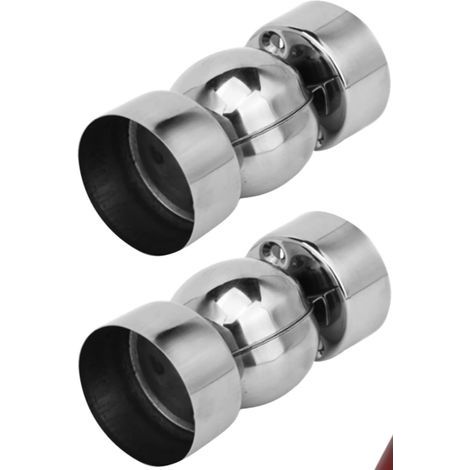 Ensemble de deux raccords pour tubes de main courante en acier inoxydable de 45 mm - accessoires universels pour mains courantes d'escalier - raccords d'angle pour mains courantes (1/5)
