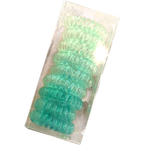 Élastiques à cheveux en spirale, forme de cordon téléphonique, confortables, pour filles, vert dégradé (1/5)