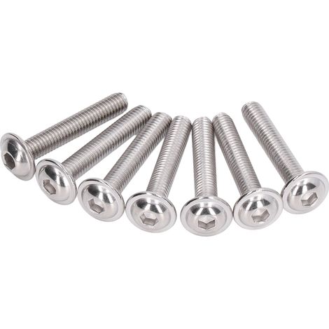 Lot de 50 vis à tête bombée M6x35mm, inox A2-70, à six pans creux, tête fraisée, pour fixations robustes (1/5)