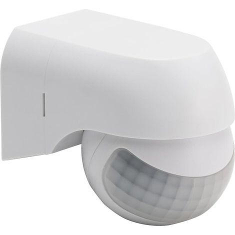 sensore di movimento a infrarossi PIR impermeabile IP44 per interni/esterni, raggio di rilevamento fino a 12 m a 180°, CA 110-220 V, bianco (1/5)