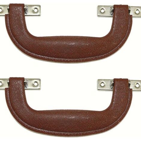 (Marron)1 Pc Poignée de Valise Vintage en Plastique Imitation Cuir poignée de Bagage Accessoires Porte d'armoire à Tiroirs Sangle poignée de Transport poignée de Porte d'armoire poignée (1/5)