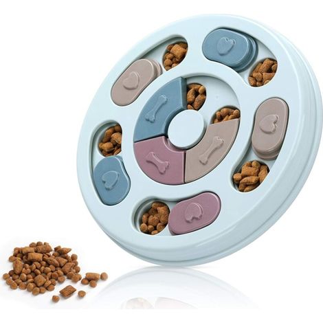 Puzzle pour chien, distributeur de nourriture pour chien, pour l'entraînement du QI et l'enrichissement mental, puzzles thérapeutiques pour chiens (bleu) (1/5)