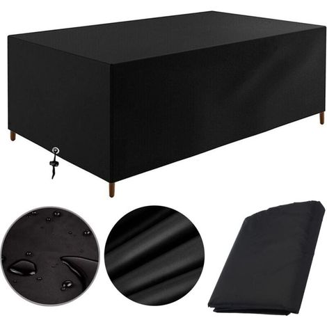 Housse de protection pour table jardin Oxford - Imperméable coupe-vent UV résistante au froid x cm 420D 180 100 70 (1/4)