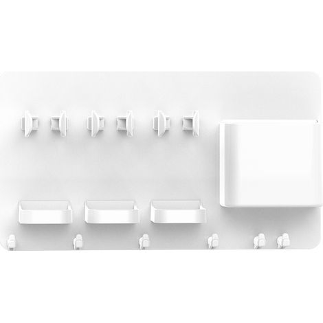 Soporte para cepillos de dientes para tres personas, no requiere taladrar, montaje en pared para cepillos de dientes eléctricos (blanco) (1/5)