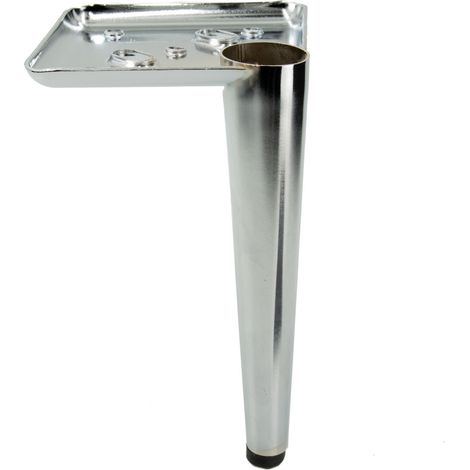 Pied de meuble Pin argent chromé hauteur 17 cm (1/5)