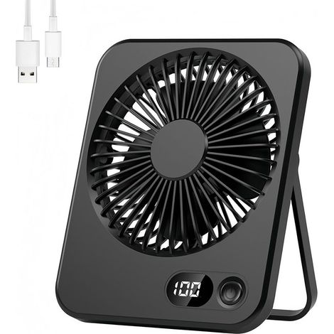 Ventilateur USB Portable Mini 5 Vitesses Silencieux Rechargeable Bureau, Table, Cuisine, Chambre (1/5)