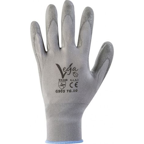 Guanti da lavoro g/905 supporto nylon grigio e poliuretano, taglie disponibili  6 (1/4)