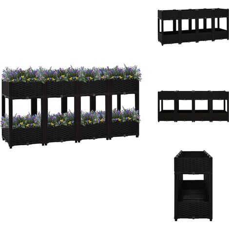 Lit surélevé 160x40x71 cm Polypropylène - Jardin Surélévé - Bac De Culture - Jardinière Extérieure - Pots De Fleurs - Rangement Extérieur (1/5)