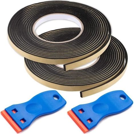 2 Stück selbstklebende Dichtungsstreifen, wasserdicht, schmutzabweisend, wärmeisolierend, Schaumgummistreifen, 10 mm x 3 mm x 3 m (1/4)