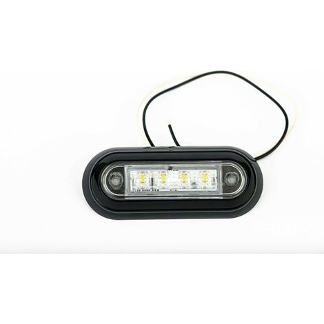 LED-Dioden Einbau-Seitenbegrenzungsleuchte / Markierungsleuchte (Tokos), weiß, 12–24 V für Lkw, Bus, Van, Pritsche, Anhänger, E‑