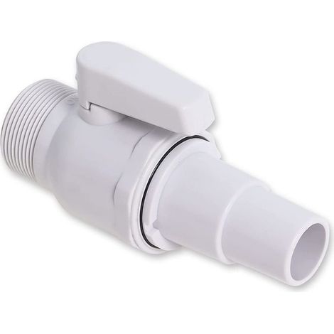 Robinet À Tournant Sphérique - 2 Voies - Filetage Mâle 1,5 Pouces - Compatible Filtres Piscine - Pression Max 50 Psi - PTFE - 1 Pièce (1/4)
