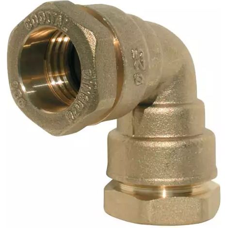 Coude égal 90° Laiton Série 7000 PN16 Raccord compression PE 50mm