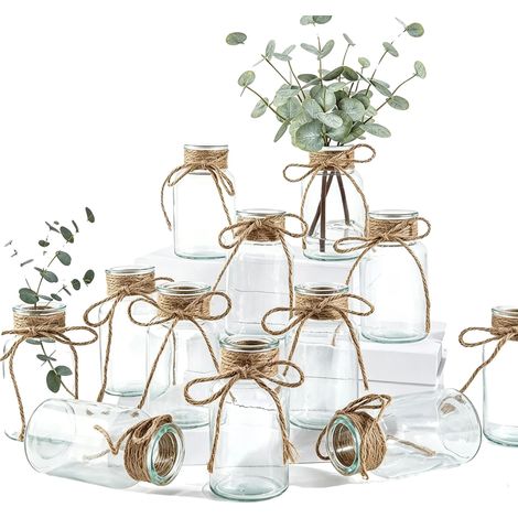 Glasvasen, verschiedene Stile, ideal für Blumenarrangements, S-12Stück-250ml (1/2)