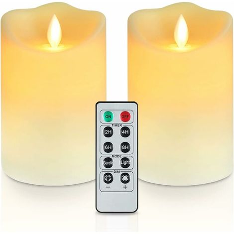 5 x 3 Flickering Flameless Candle Outdoor Waterproof Flameless Candles Battery Operated Candles LED Candles with Remote 2 Pack (1/5)