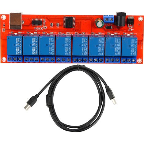Niedrigpegel-ausgelöstes Relaismodul, USB-Seriell-Schnittstelle für 24V-DIY-Elektroprojekte.