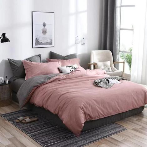 Housse de Couette 240x220 cm,Parure Housse Couette Imprimé en Microfibre avec 2 Taie d'oreiller 50x70cm,Style D1
