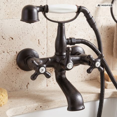 PaulGurkes Robinet de Baignoire Rétro Noir (1/5)